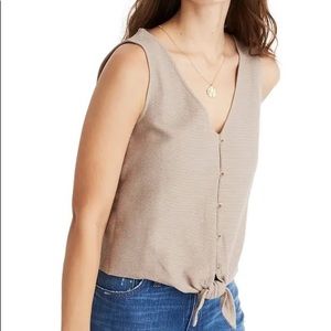 Madewell Texture & Thread Button-Front Tie Tank Top